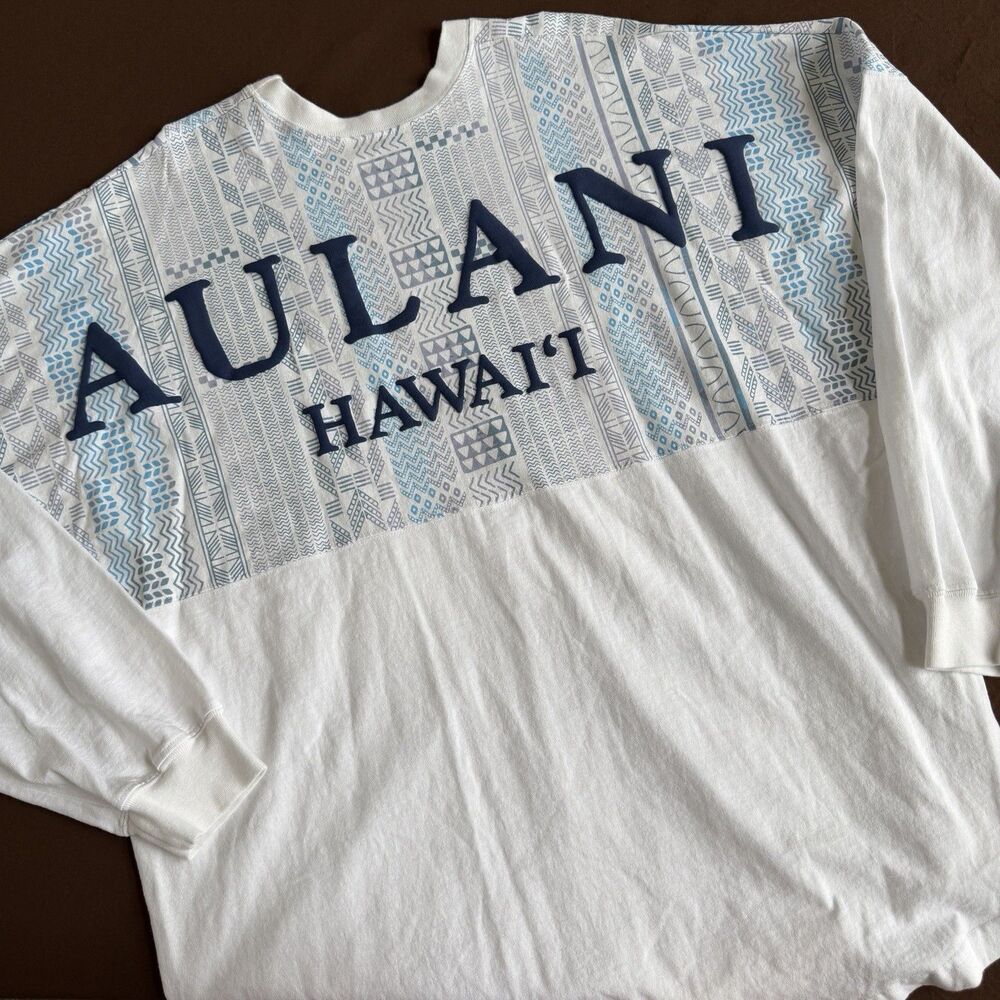 Disney Aulani Hawaii Spirit Jersey Shirt Blue Geometric Aztec Polynesian XXL New